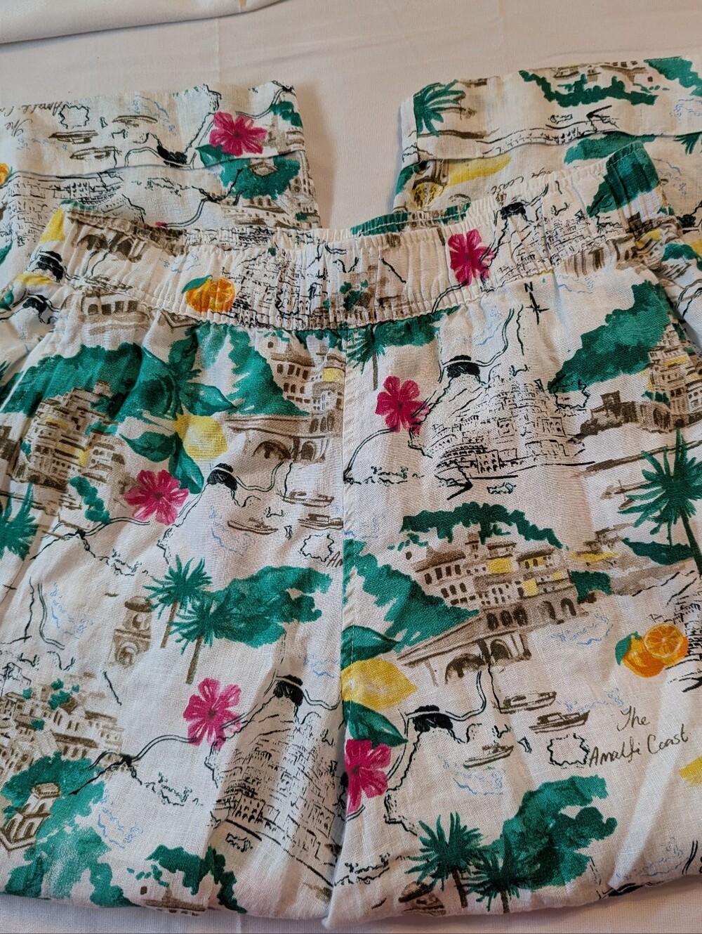 Ladies Cynthia Rowley 100 Percent Linen Capris Pants Size Medium